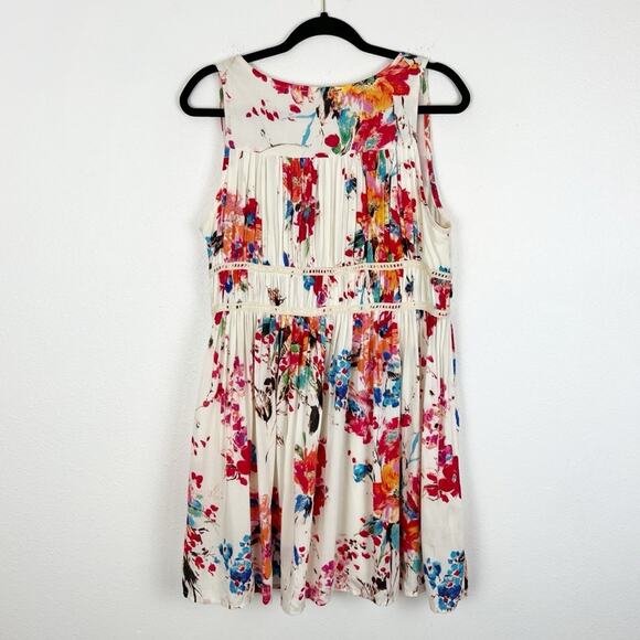 Entro Floral Mini Sundress V-Neck Sleeveless Spring Summer Medium - Picture 4 of 9
